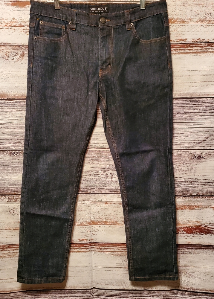 NWOT Victorious Raw Denim Straight Darkwash Jeans